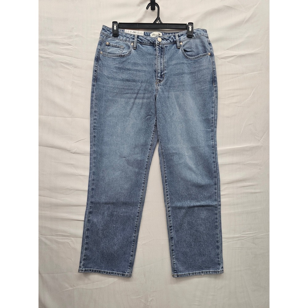 Seven7 Womens Loose Straight High Rise Jeans Blue‎ Cotton Blend Casual Size 12